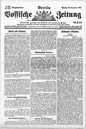 Vossische Zeitung vom 28.11.1921