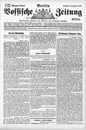 Vossische Zeitung vom 02.12.1921