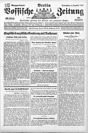 Vossische Zeitung vom 08.12.1921
