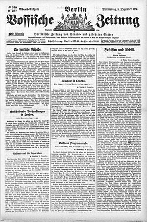 Vossische Zeitung vom 08.12.1921
