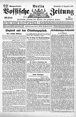 Vossische Zeitung vom 17.12.1921
