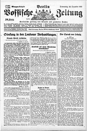 Vossische Zeitung vom 22.12.1921