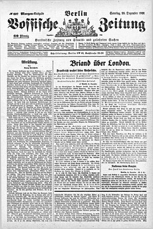 Vossische Zeitung vom 25.12.1921