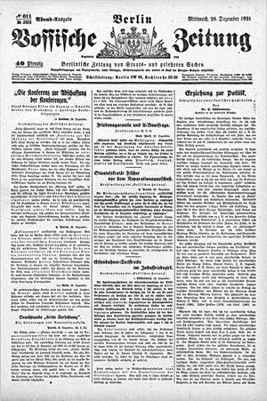 Vossische Zeitung vom 28.12.1921