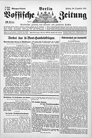 Vossische Zeitung vom 30.12.1921