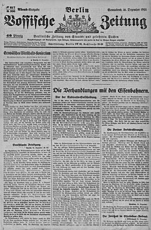 Vossische Zeitung vom 31.12.1921
