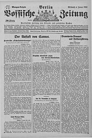 Vossische Zeitung vom 04.01.1922