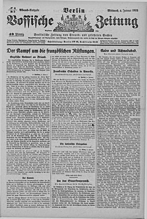 Vossische Zeitung vom 04.01.1922