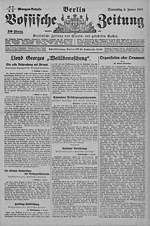 Vossische Zeitung vom 05.01.1922