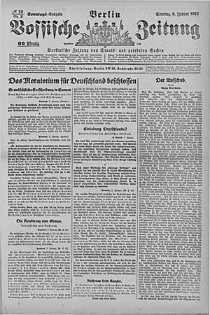 Vossische Zeitung vom 08.01.1922