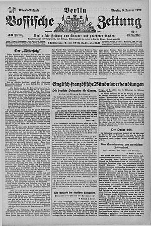 Vossische Zeitung vom 09.01.1922