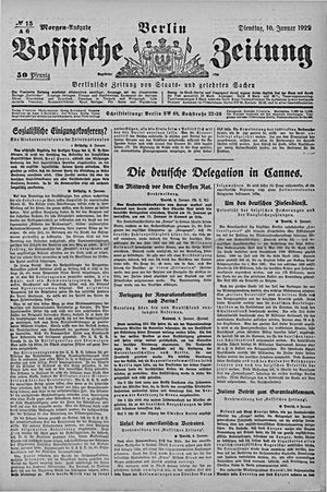 Vossische Zeitung vom 10.01.1922