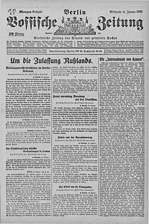 Vossische Zeitung vom 11.01.1922