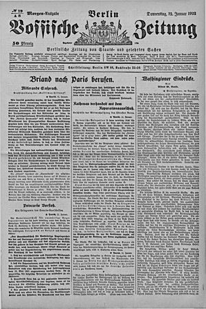 Vossische Zeitung vom 12.01.1922
