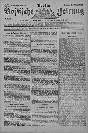 Vossische Zeitung vom 15.01.1922