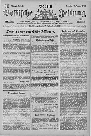 Vossische Zeitung vom 17.01.1922