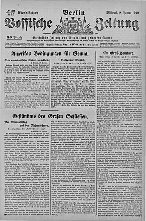 Vossische Zeitung vom 18.01.1922