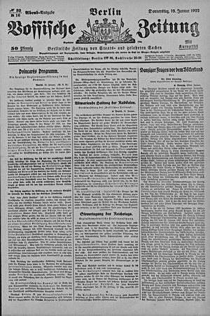Vossische Zeitung vom 19.01.1922