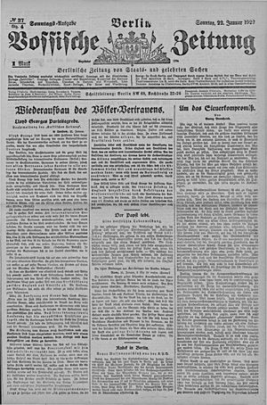Vossische Zeitung vom 22.01.1922