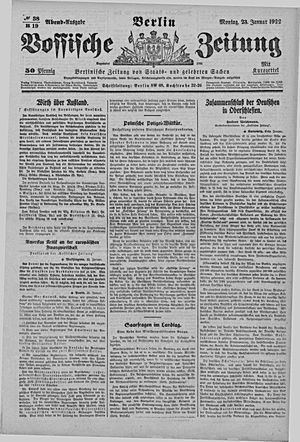 Vossische Zeitung vom 23.01.1922