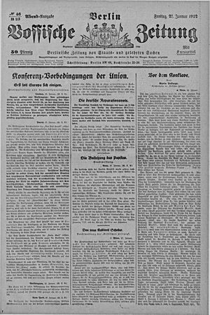 Vossische Zeitung on Jan 27, 1922