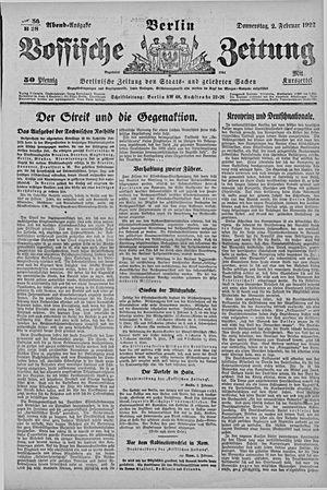 Vossische Zeitung vom 02.02.1922