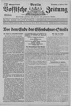 Vossische Zeitung vom 04.02.1922