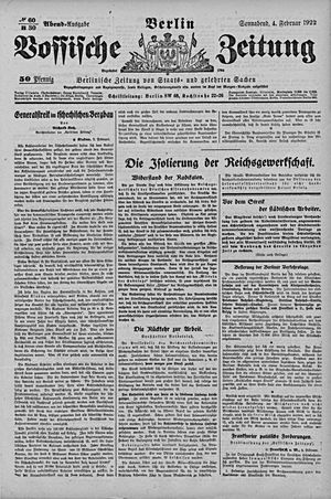 Vossische Zeitung vom 04.02.1922
