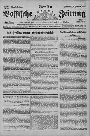 Vossische Zeitung vom 09.02.1922
