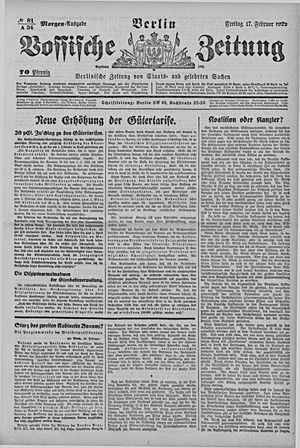Vossische Zeitung vom 17.02.1922