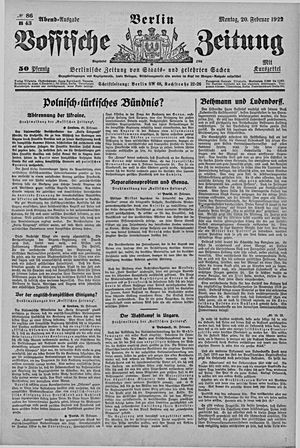 Vossische Zeitung vom 20.02.1922