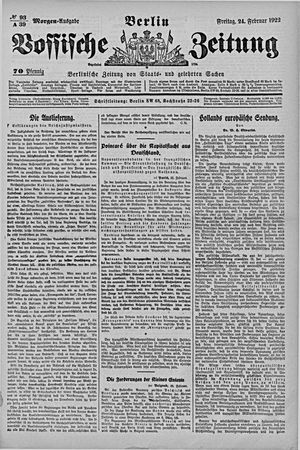 Vossische Zeitung vom 24.02.1922