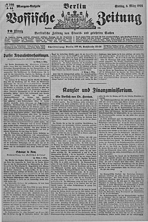 Vossische Zeitung vom 03.03.1922