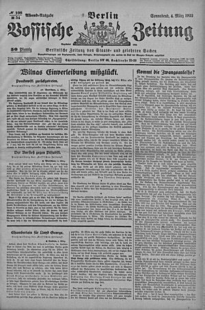 Vossische Zeitung vom 04.03.1922