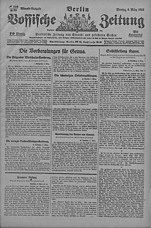 Vossische Zeitung vom 06.03.1922