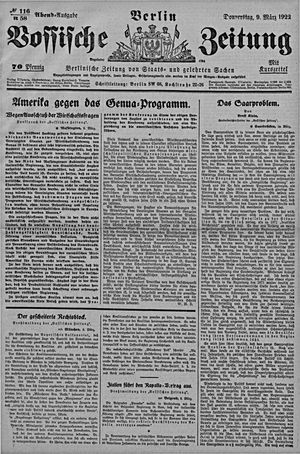 Vossische Zeitung vom 09.03.1922
