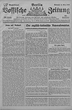 Vossische Zeitung vom 15.03.1922
