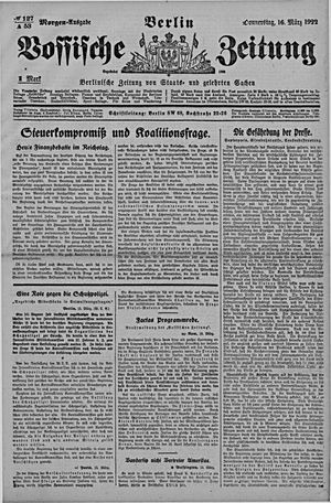 Vossische Zeitung vom 16.03.1922