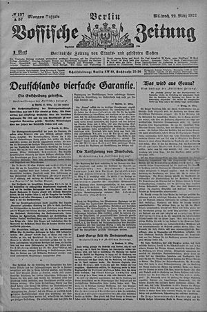 Vossische Zeitung vom 22.03.1922