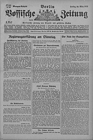 Vossische Zeitung vom 24.03.1922