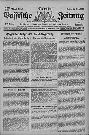 Vossische Zeitung vom 24.03.1922