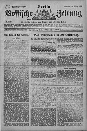 Vossische Zeitung on Mar 26, 1922