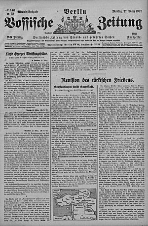 Vossische Zeitung vom 27.03.1922