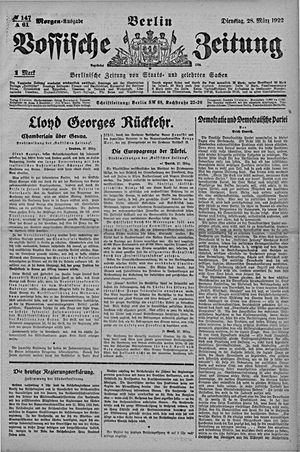 Vossische Zeitung vom 28.03.1922