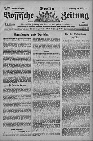 Vossische Zeitung vom 28.03.1922