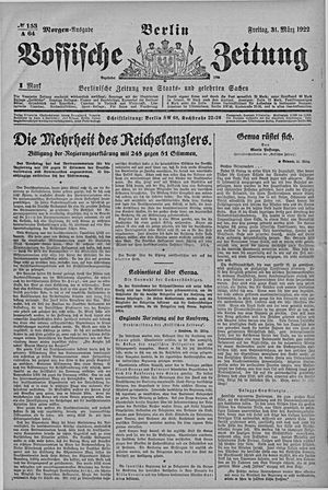 Vossische Zeitung vom 31.03.1922