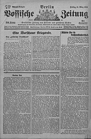 Vossische Zeitung vom 31.03.1922