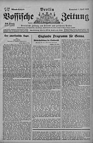Vossische Zeitung vom 01.04.1922