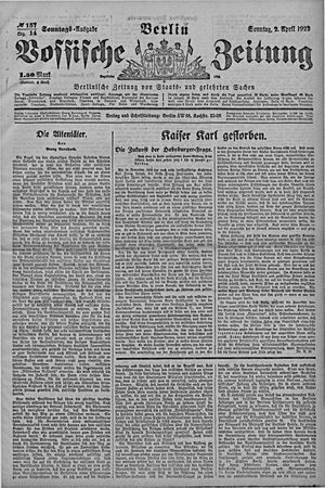 Vossische Zeitung vom 02.04.1922