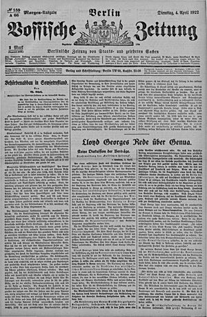 Vossische Zeitung vom 04.04.1922